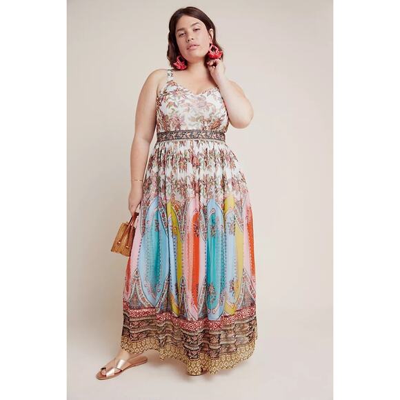 Virginia Dress by Anthropologie Size 16 Women's Maxi Dress Floral Flowy Chiffon - Picture 1 of 9